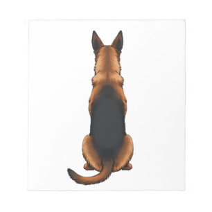 Bloco De Notas Ilustração de Cão Vista Posterior de Pastor Alemão