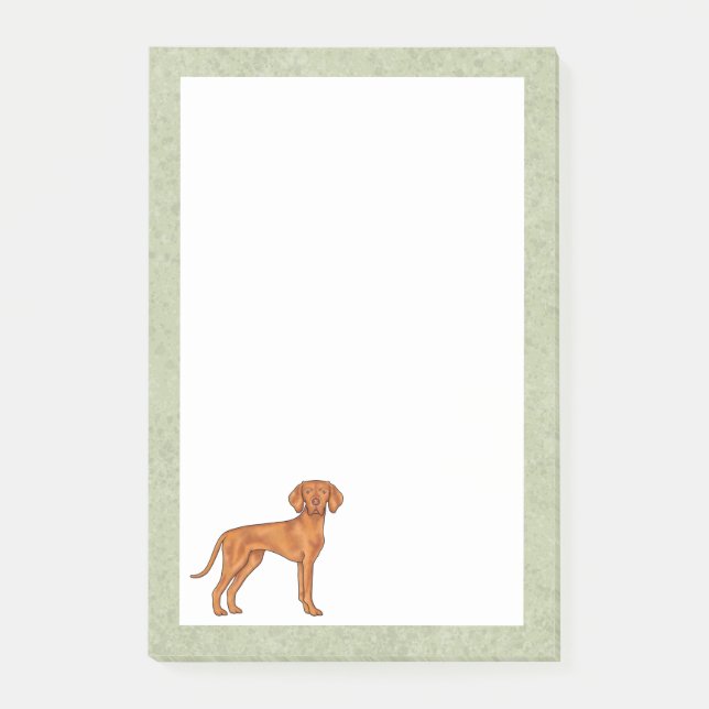 Bloco De Notas Ilustração de Cartoon Vizsla Pointer (Frente)