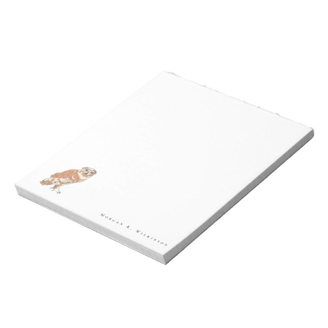 Bloco De Notas Ilustração de Coruja Sábia Personalizada  (Invertido)