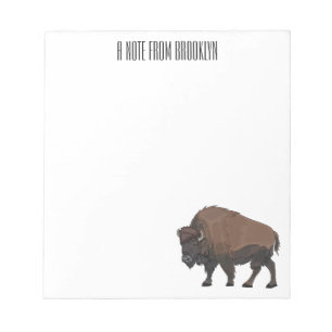 Bloco De Notas Ilustração de desenho animado Bison