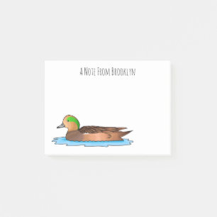Bloco De Notas Ilustração de desenho animado de ave-wigeon americ