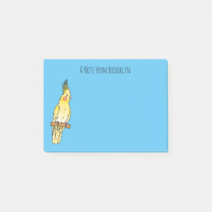Bloco De Notas Ilustração de desenho animado de aves Cockatiel