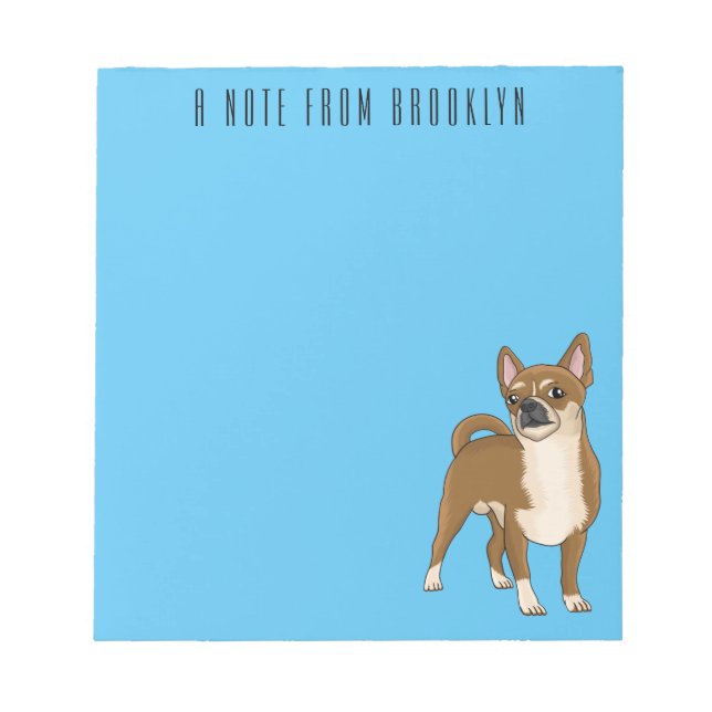 Bloco De Notas Ilustração de desenho animado de cachorro Chihuahu (Frente)