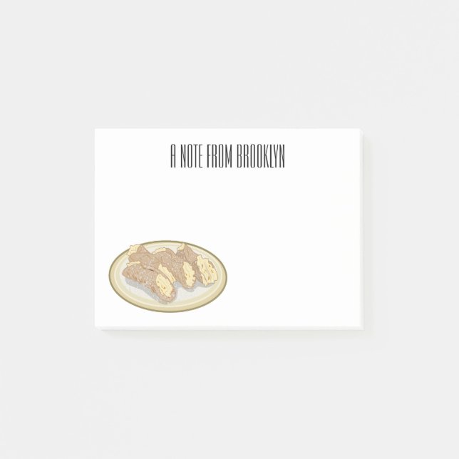 Bloco De Notas Ilustração de desenho animado de Cannoli (Frente)