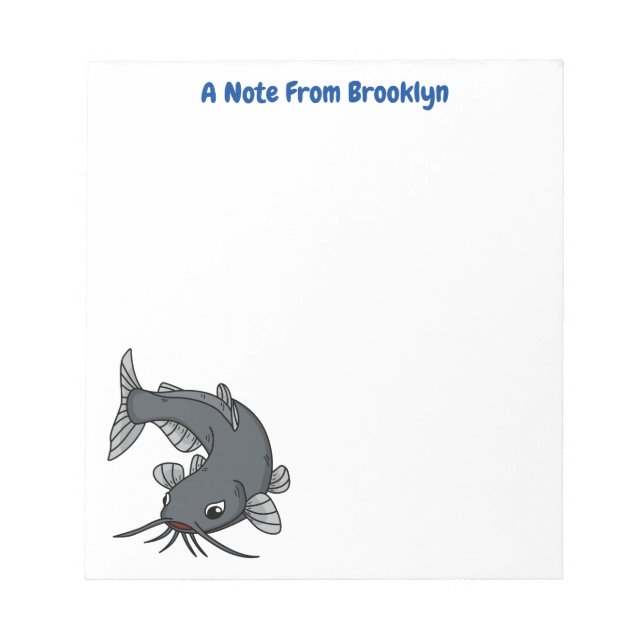 Bloco De Notas Ilustração de desenho animado de catfish (Frente)