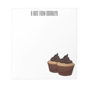 Bloco De Notas ilustração de desenho animado de cupcake