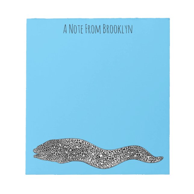 Bloco De Notas Ilustração de desenho animado de enguia-pintada-pr (Frente)