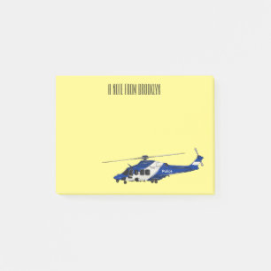 Bloco De Notas ilustração de desenho animado de helicóptero da po