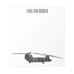 Bloco De Notas Ilustração de desenho animado de helicóptero do ex