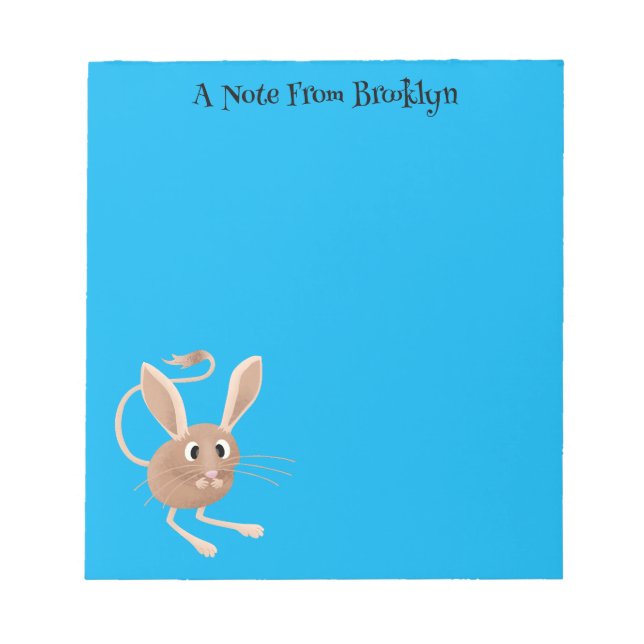 Bloco De Notas Ilustração de desenho animado de jerboa fofo de or (Frente)