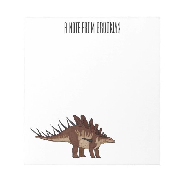Bloco De Notas Ilustração de desenho animado de Kentrosaurus (Frente)