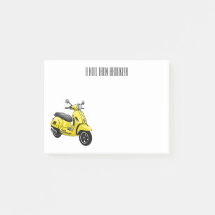 Bloco De Notas Ilustração de desenho animado de motocicleta