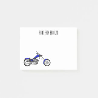 Bloco De Notas Ilustração de desenho animado de motocicleta Chopp
