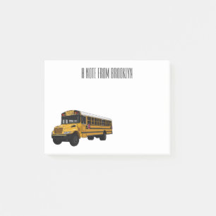 Bloco De Notas Ilustração de desenho animado de ônibus escolar