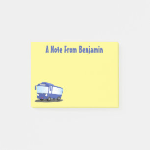 Bloco De Notas Ilustração de desenho animado de ônibus moderno az