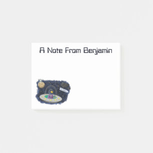 Bloco De Notas Ilustração de desenho animado de peixe espacial uf