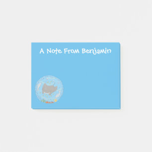 Bloco De Notas Ilustração de desenho animado de tira-manta e bo