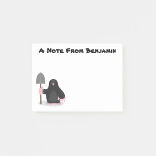 Bloco De Notas Ilustração de desenho animado de uma toupeira fofa