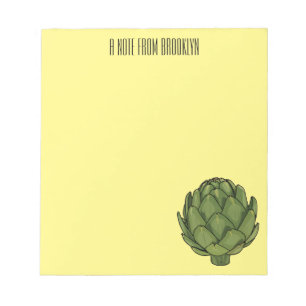 Bloco De Notas Ilustração de desenho animado do Artichoke