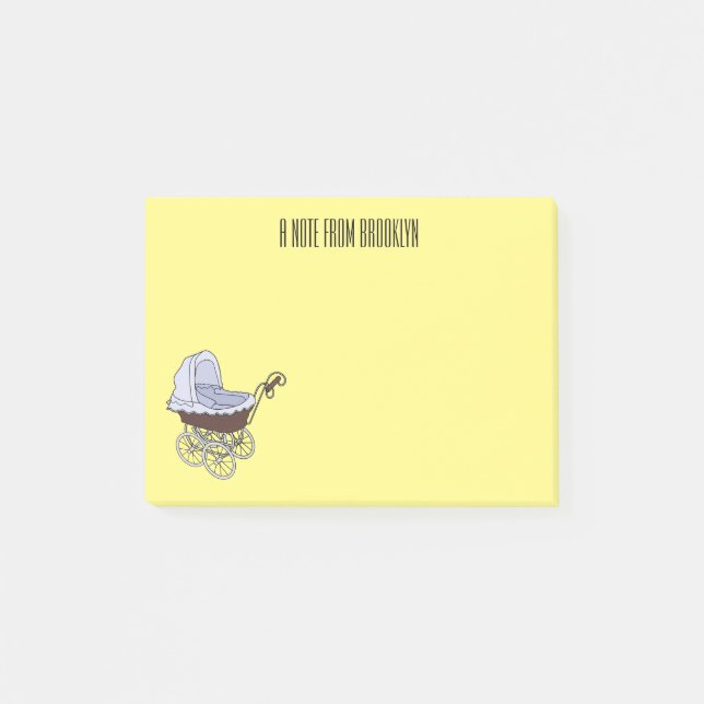 Bloco De Notas Ilustração de desenho animado do stroller (Frente)