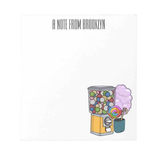 Bloco De Notas Ilustração de desenho animado doce (Frente)