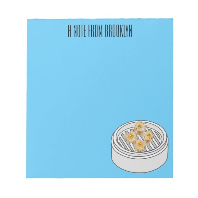 Bloco De Notas Ilustração de desenho animado Shumai dim sum (Frente)