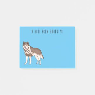 Bloco De Notas Ilustração de desenho animado siberiano husky