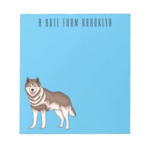 Bloco De Notas Ilustração de desenho animado siberiano husky
