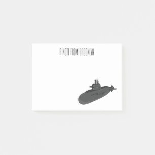 Bloco De Notas Ilustração de desenho animado submarino
