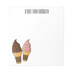 Bloco De Notas ilustração de desenho de cone de sorvete