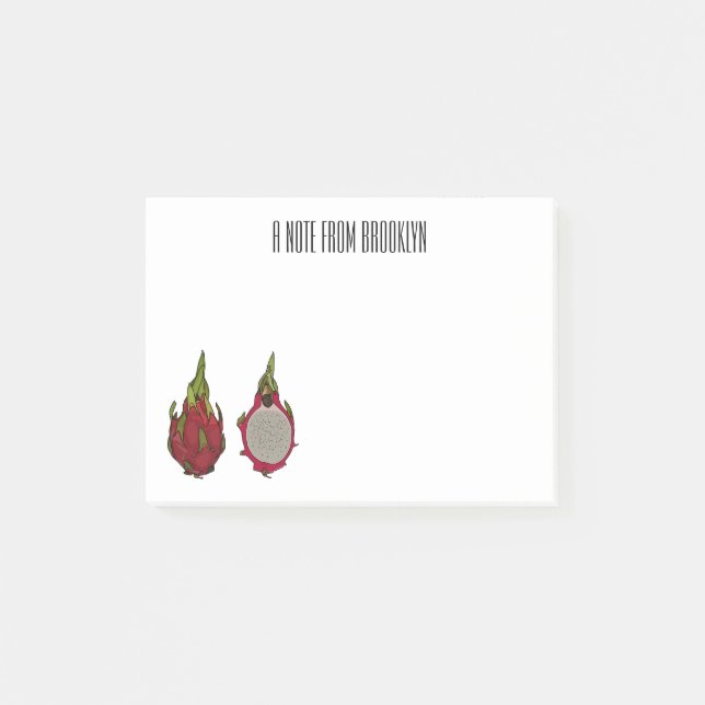 Bloco De Notas Ilustração de desenho de fruta do dragão (Frente)