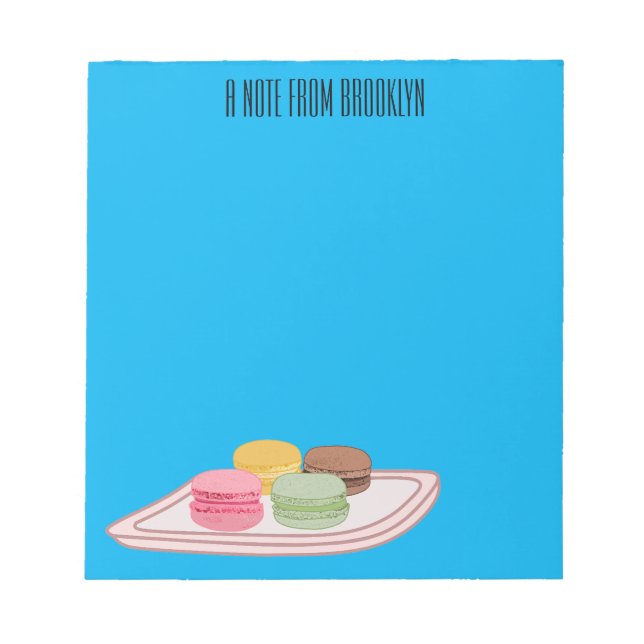 Bloco De Notas Ilustração de desenho de Macaron (Frente)