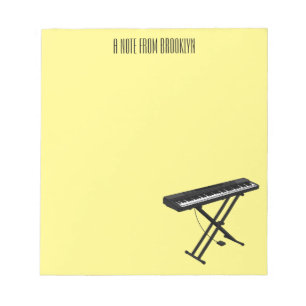 Bloco De Notas Ilustração de desenho de piano de teclado