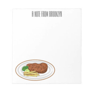 Bloco De Notas Ilustração de desenho em bife