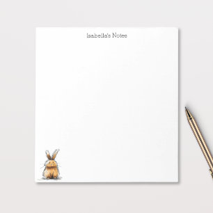 Bloco De Notas Ilustração de Esboço de Coelho Marrom Fofo