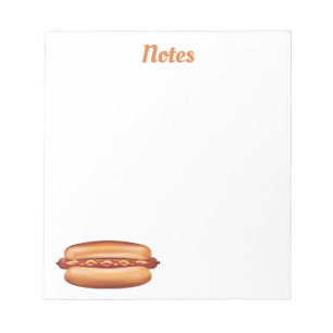 Bloco De Notas Ilustração de Fast Food de Cachorro Quente com Tex