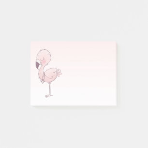 Bloco De Notas Ilustração de Flamingo Cor-de-Rosa