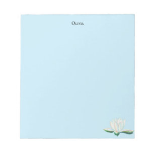 Bloco De Notas Ilustração de Flor de Lotus Branco