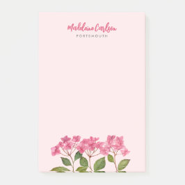 Bloco De Notas Ilustração de Lacecaps de Hydrangea Pink de Aquare