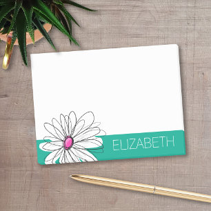 Bloco De Notas Ilustração de margarida floral de tendência - r
