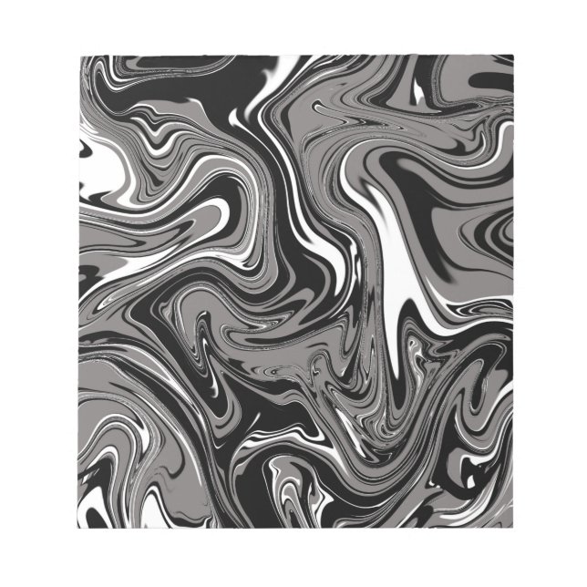 Bloco De Notas Ilustração de mármore abstrato Preto (Frente)