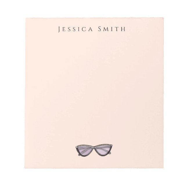 Bloco De Notas Ilustração de Moda com vidro solar (Frente)