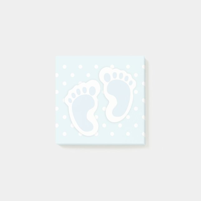 Bloco De Notas Ilustração de Pés do Menino Azul Bonito (Frente)