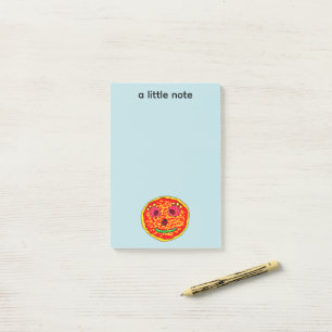 Bloco De Notas Ilustração de Pizza Sorridente Design