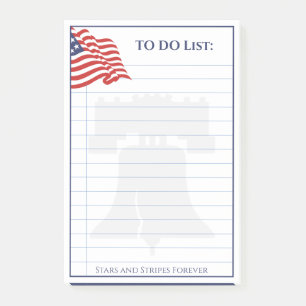 Bloco De Notas Ilustração de Sinalizador Americano a Fazer List
