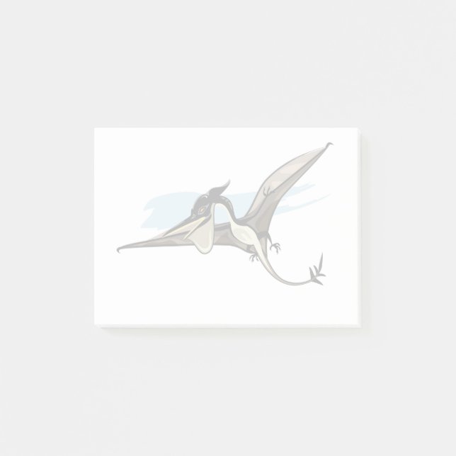 Bloco De Notas Ilustração De Um Dinossauro Pteranodon. (Frente)