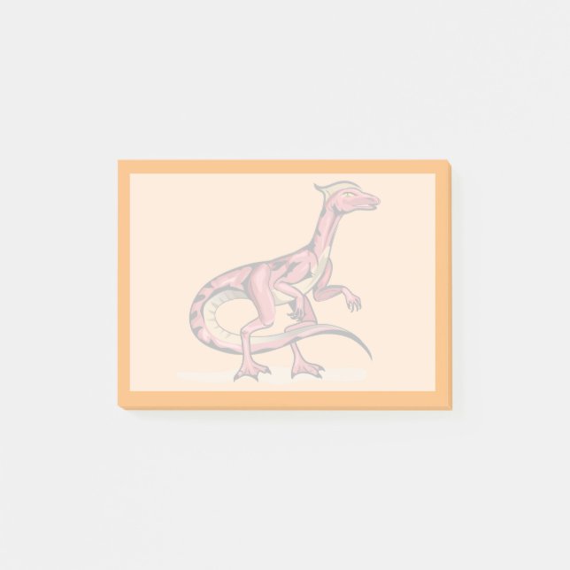 Bloco De Notas Ilustração De Velociraptor. (Frente)