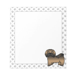 Bloco De Notas Ilustração do Cão de Cartoon Bonito Brindle Havane