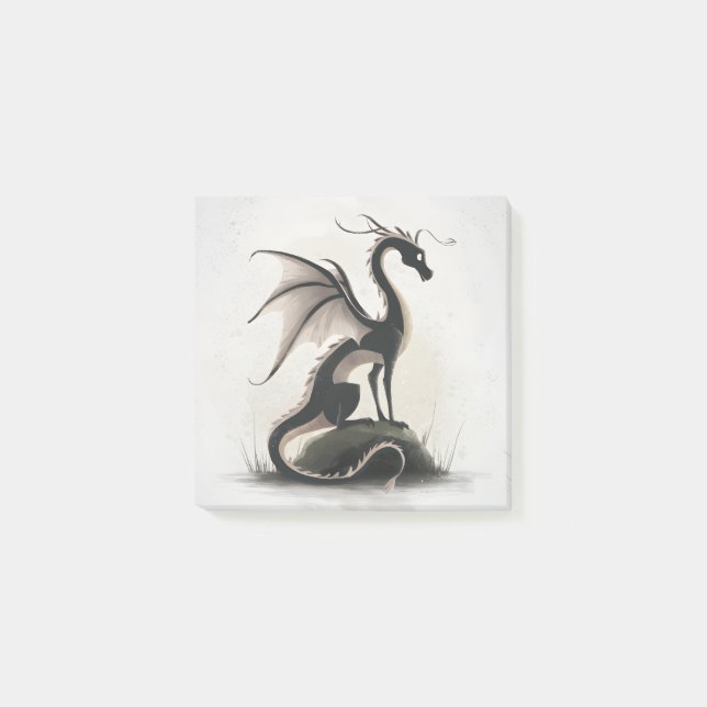 Bloco De Notas Ilustração do Dragão Whimsical (Frente)