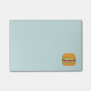 Bloco De Notas Ilustração do Hamburger com tomate e alface